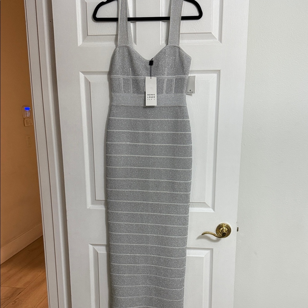 Herve Leger Gray Maxi Dress